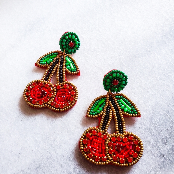 Cherry shaped earrings - Picture 2 of 3